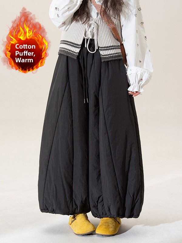 Warm Winter Clothing - Winter Thickened Wide Leg Lantern Pants