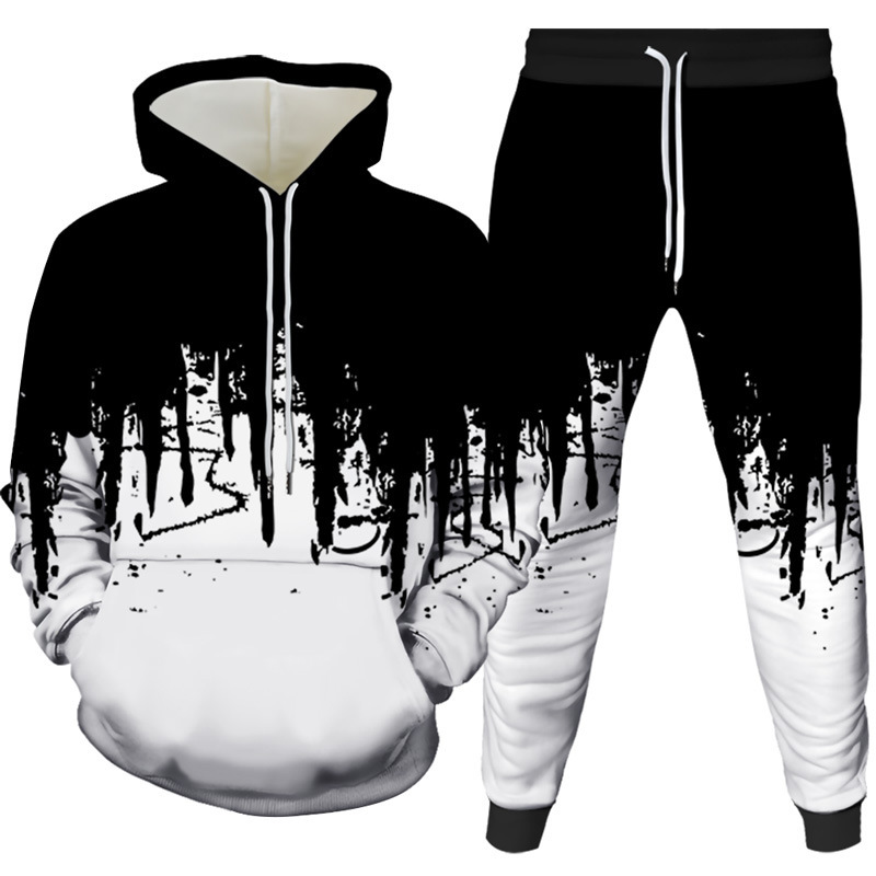 Winter Clothing Pants - Ink Painting 3D Printed Hoodie Pant