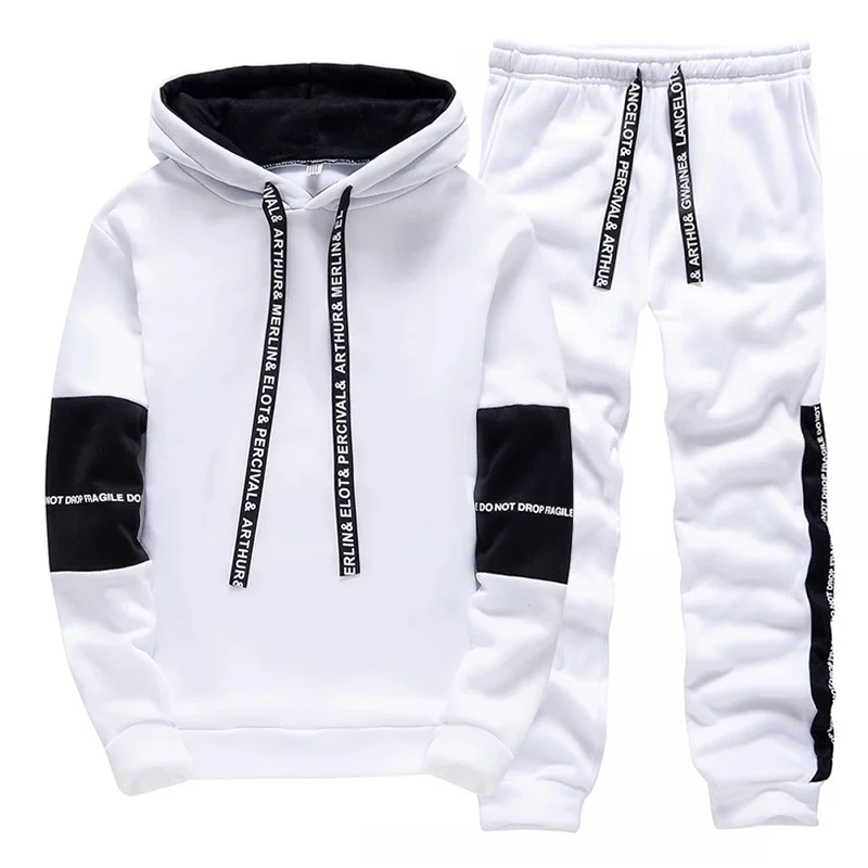 Black White Men's Tracksuit Fa - Winter Clothing 评论和价格
