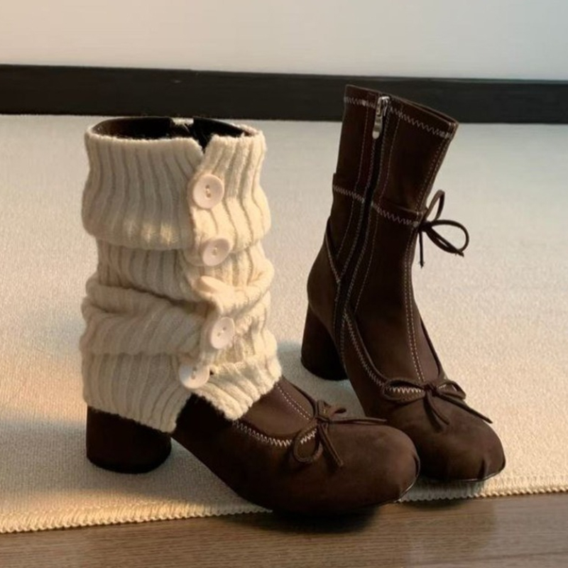 Bow High Heels Women Boots New - Winter Clothing For Woman 评论和价格