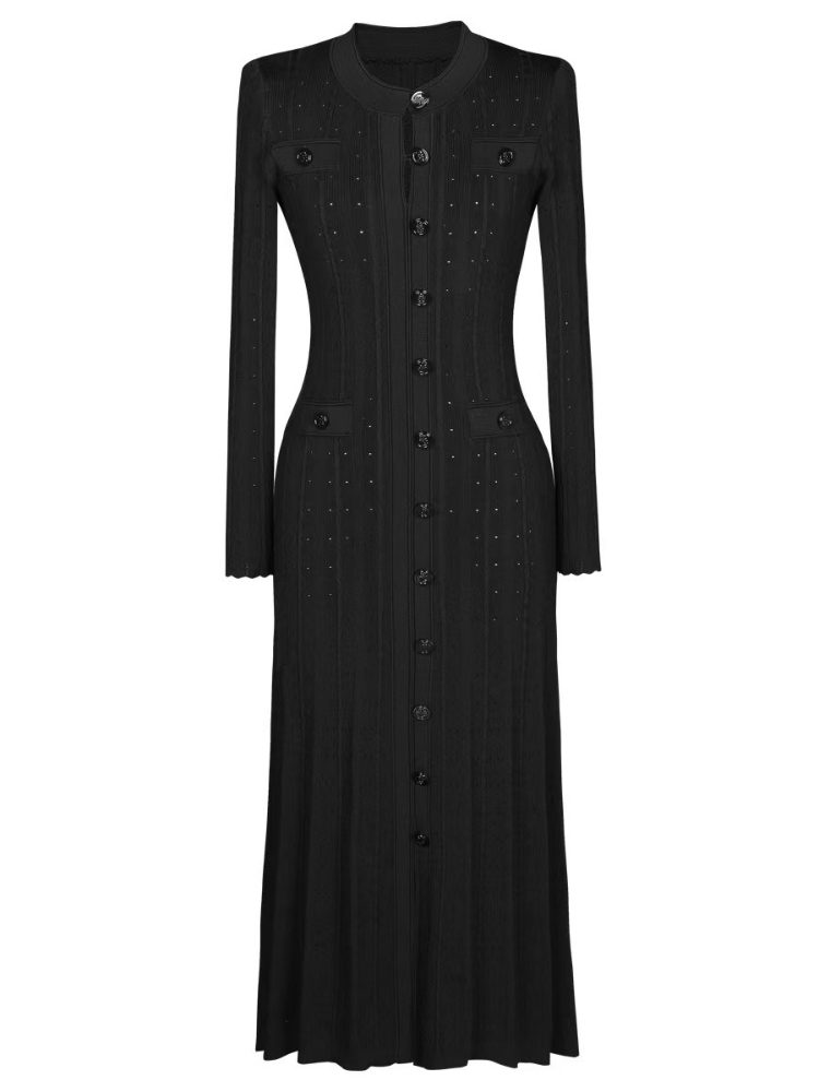 Round Neck Long Sleeved Dress  - Winter Clothing Accessories 评论和价格