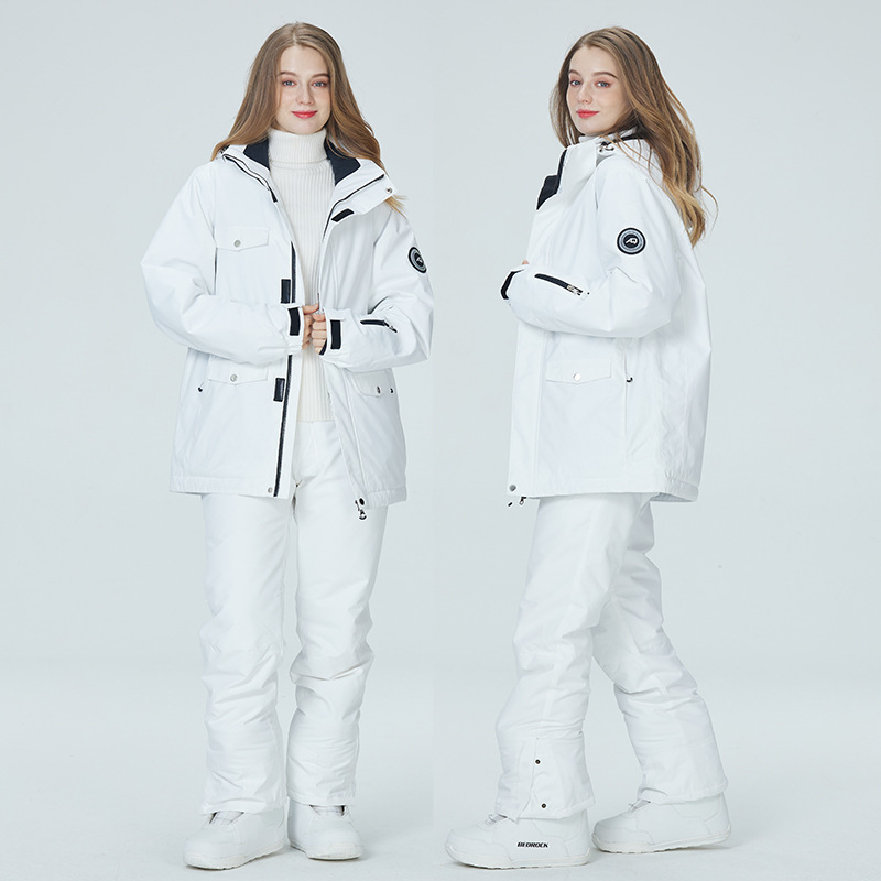 10K Pure White Ski Suit for Wo - Ski Pants Waterproof 评论和价格