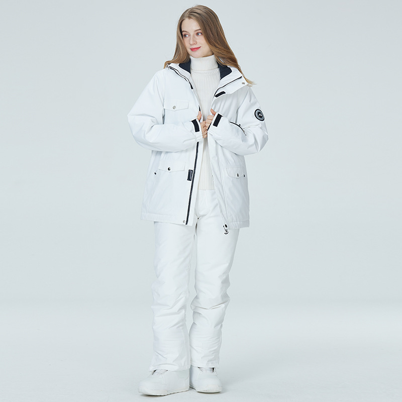 10K Pure White Ski Suit for Wo - Ski Pants Waterproof 评论和价格