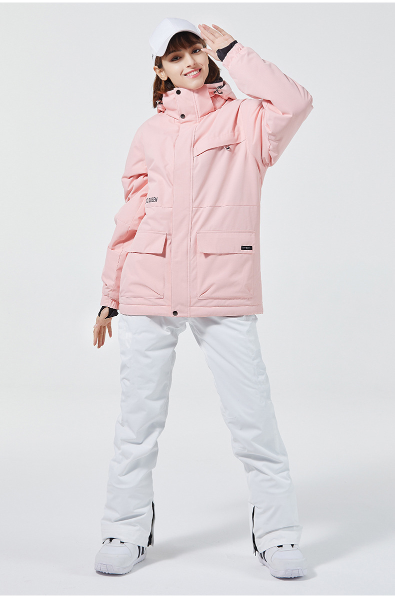 10K Pure White Ski Suit for Wo - Ski Pants Waterproof 评论和价格