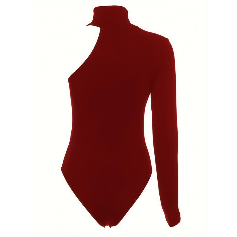 Solid Asymmetric One Shoulder  - Winter Clothing For Woman 评论和价格