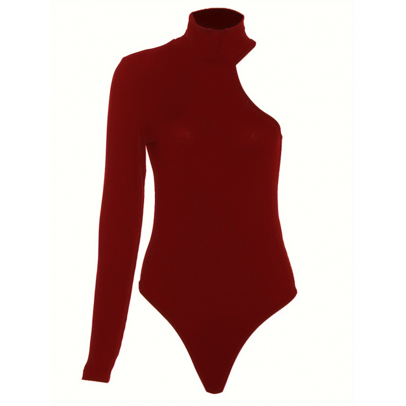 Solid Asymmetric One Shoulder  - Winter Clothing For Woman 评论和价格